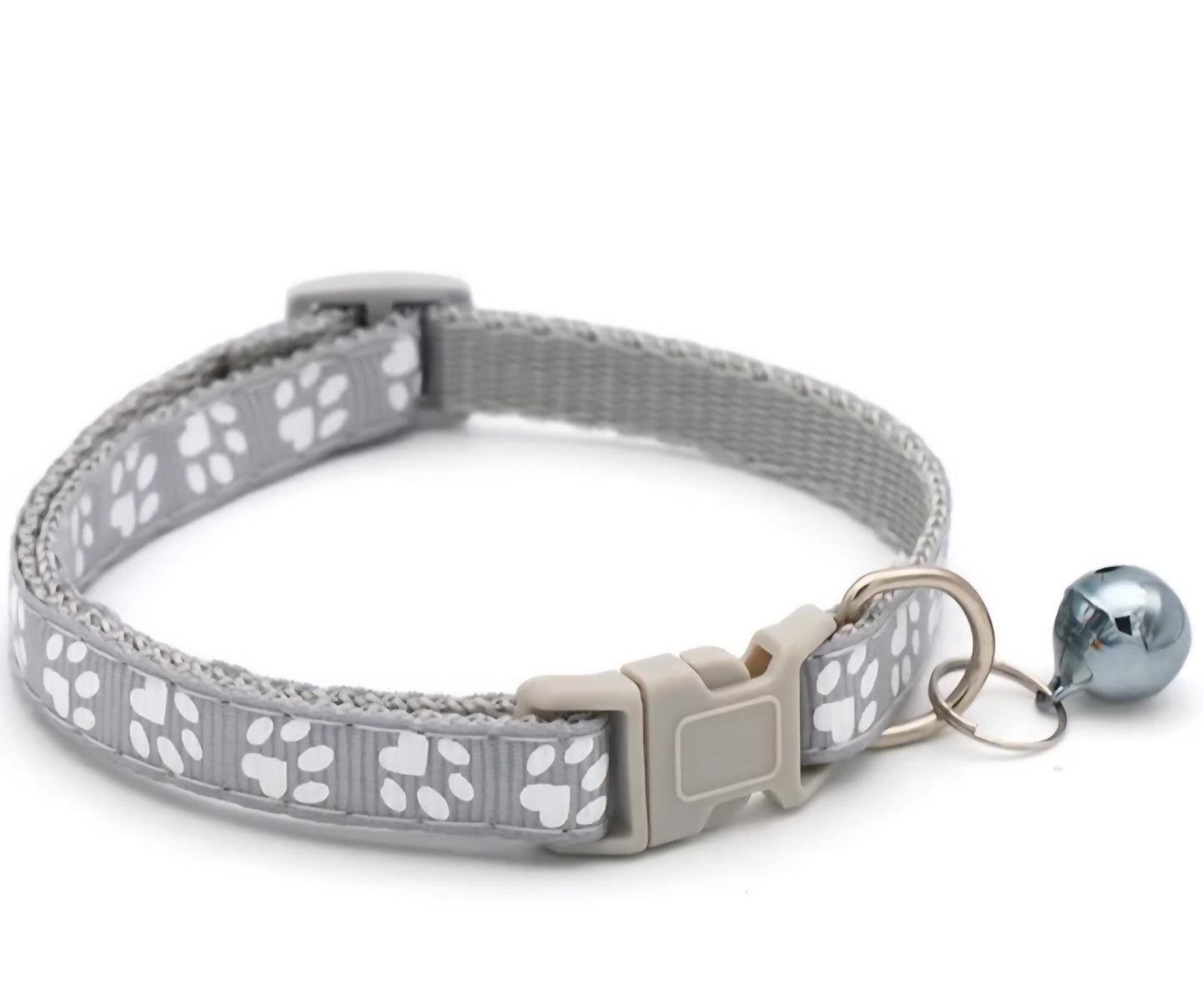 Cat & Puppy Paw Print Collar with Bell β 15 Colours