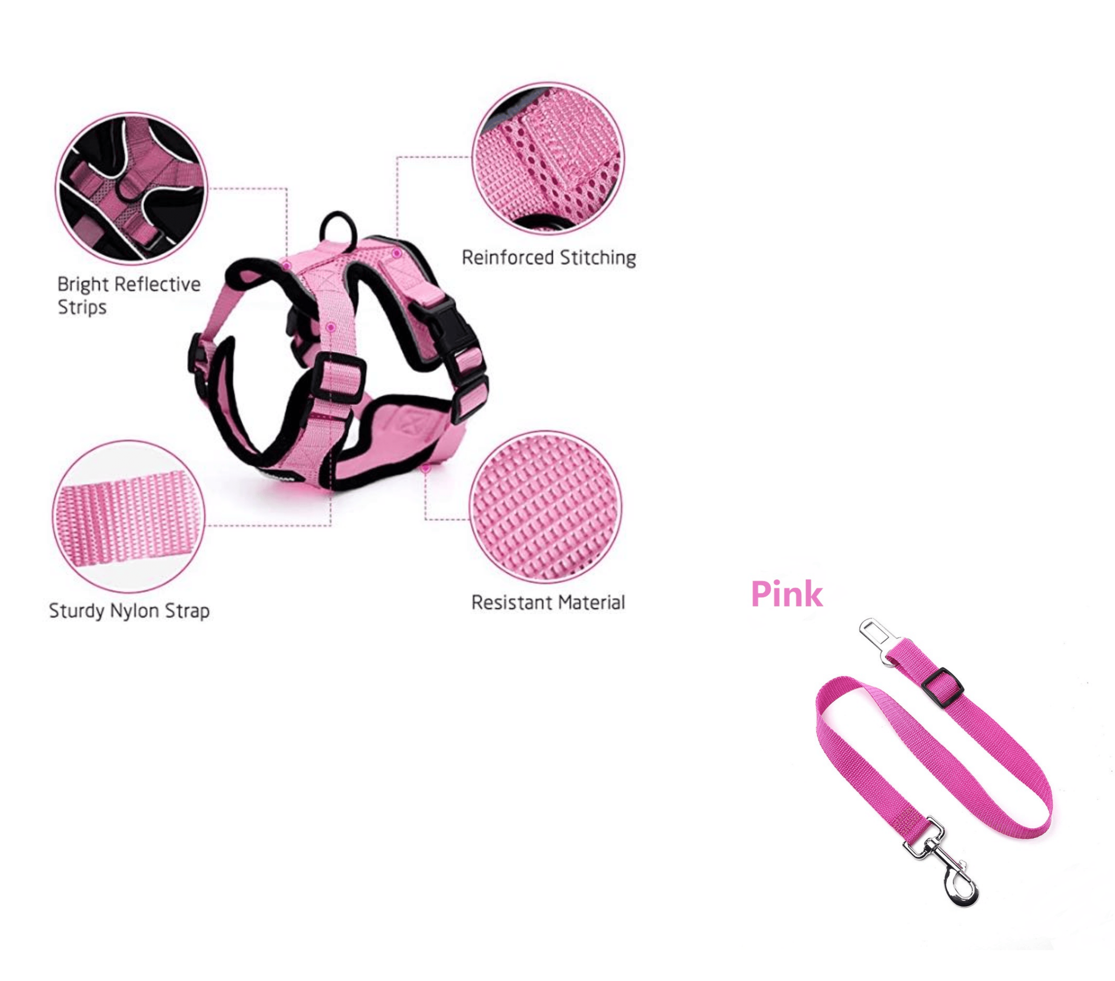 Escapeguard Cat Vest Harness And Car Seat Belt Adapter - Adjustable, Reflective, And Escape-Proof Harness For Cats And Small Dogs-17