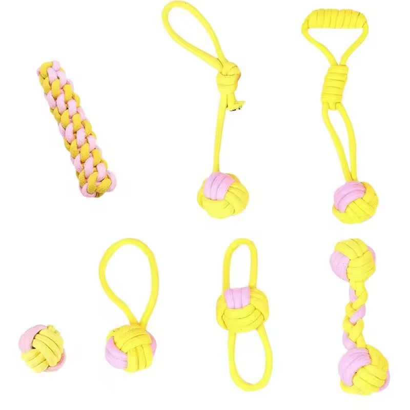 Dog Rope Toy Set – 7 -Pack Colourful Chew & Tug Toys