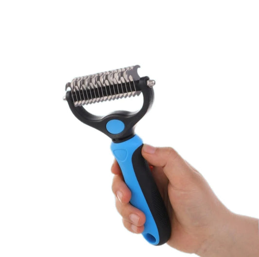 Double-Sided Dog & Cat Grooming Comb – No-Mess Deshedding