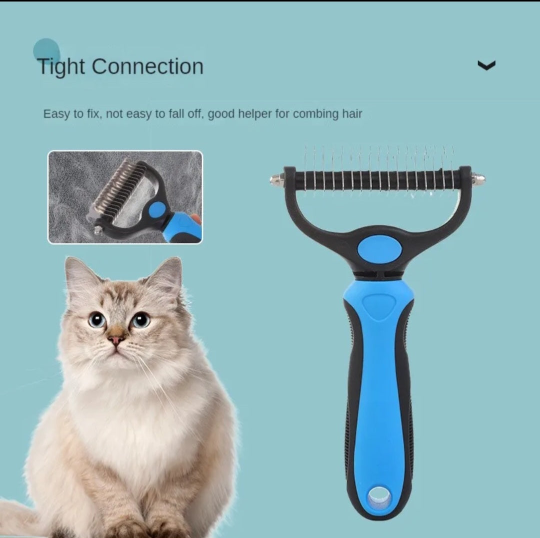 Double-Sided Dog & Cat Grooming Comb – No-Mess Deshedding