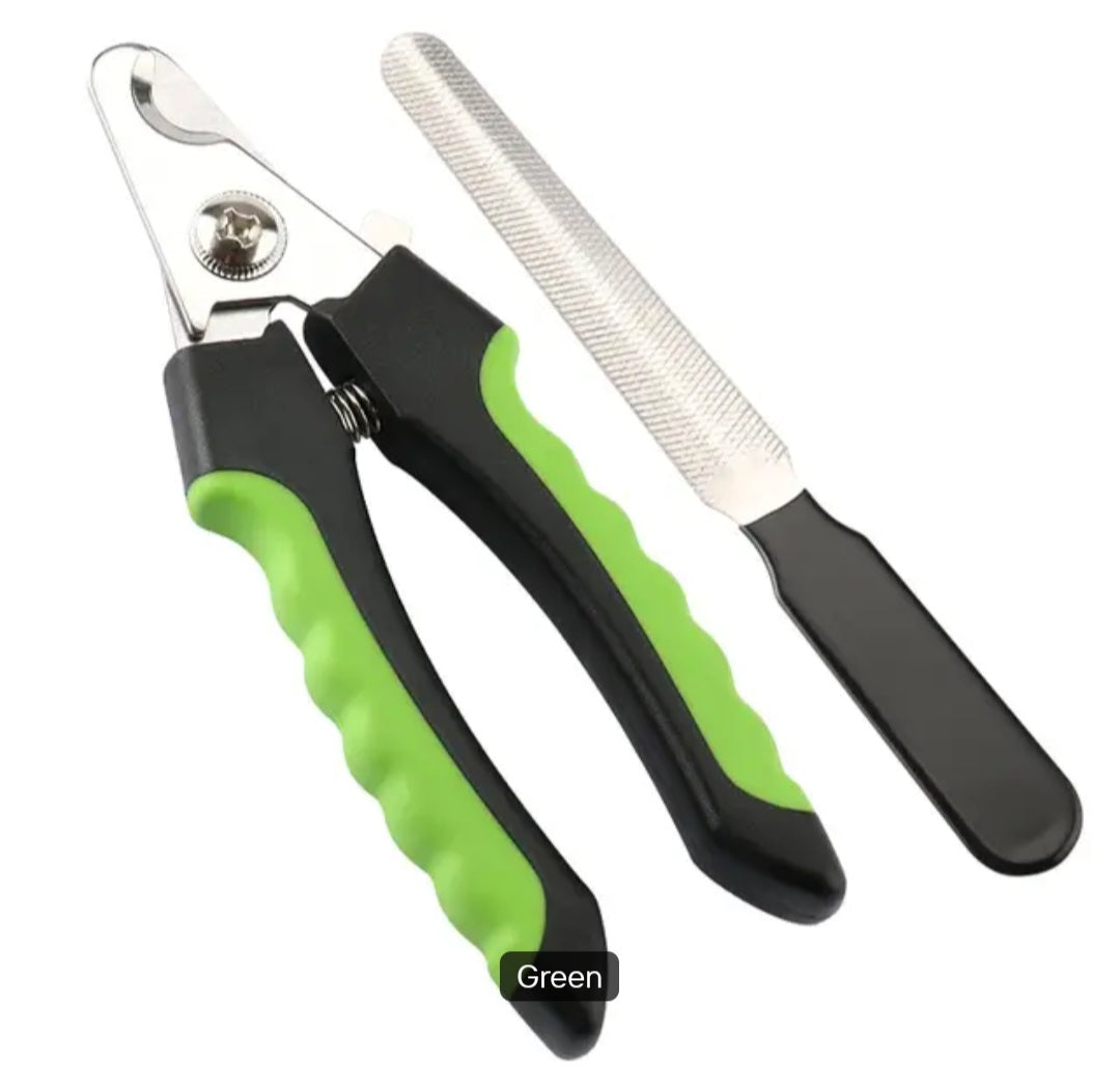 Pet Nail Clipper & File Kit – Spring Loaded with Ergonomic Grip