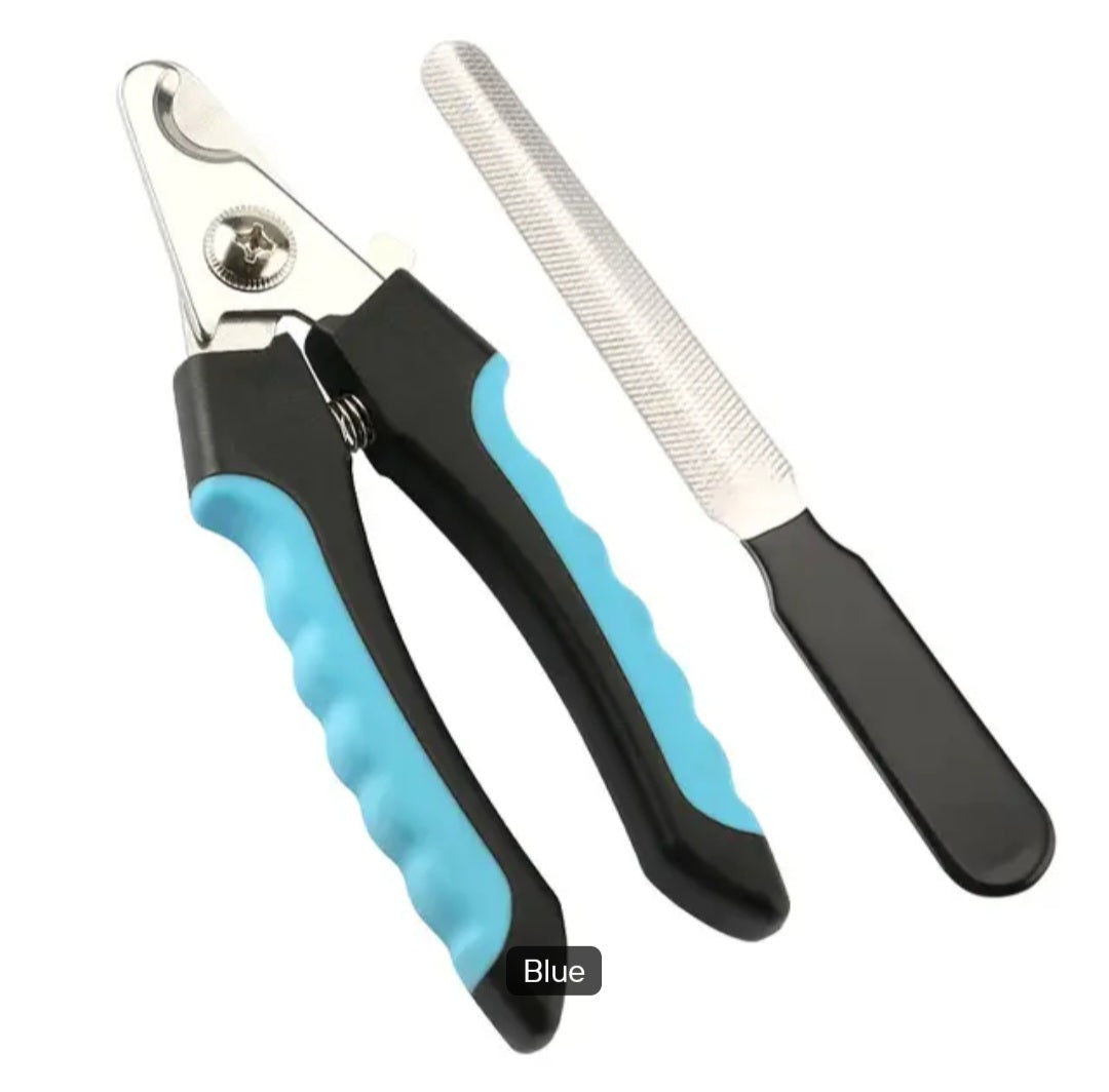 Pet Nail Clipper & File Kit – Spring Loaded with Ergonomic Grip