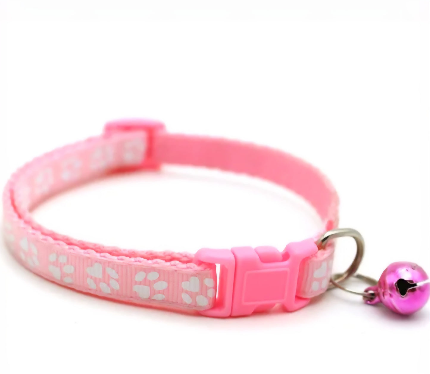 Cat & Puppy Paw Print Collar with Bell – 15 Colours