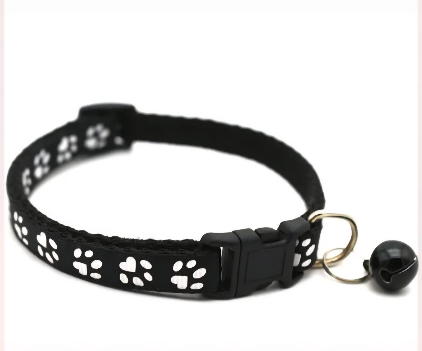 Cat & Puppy Paw Print Collar with Bell – 15 Colours