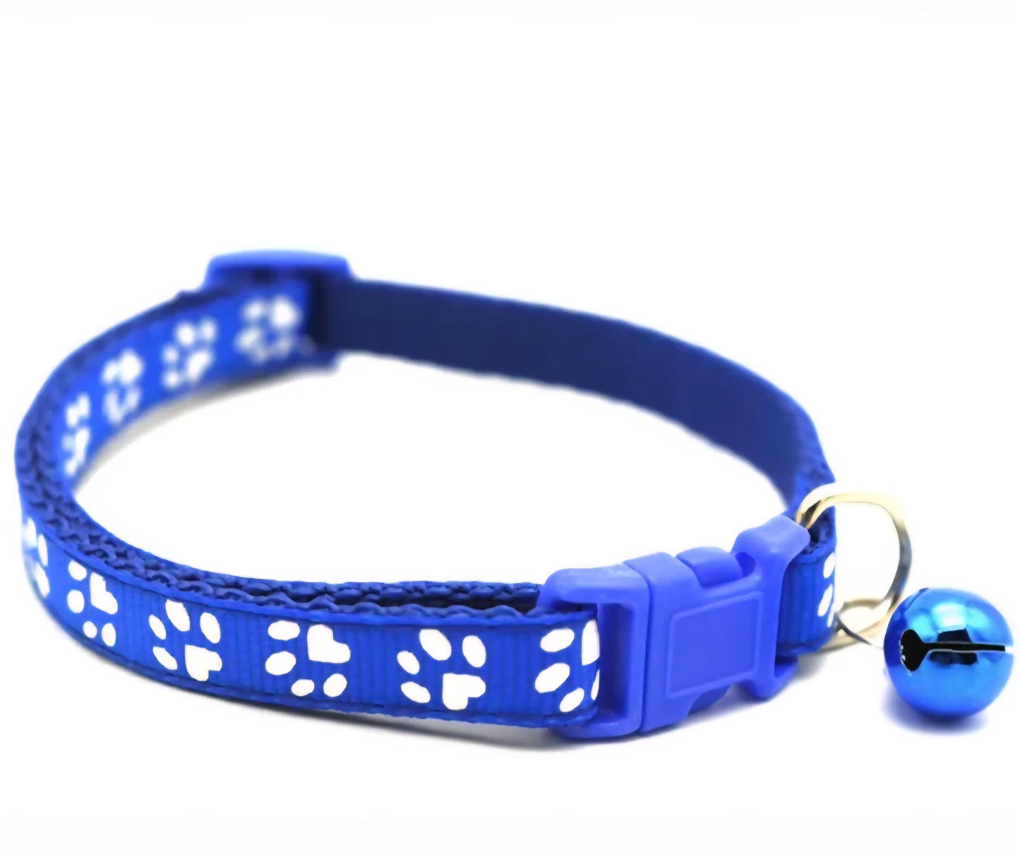 Cat & Puppy Paw Print Collar with Bell – 15 Colours