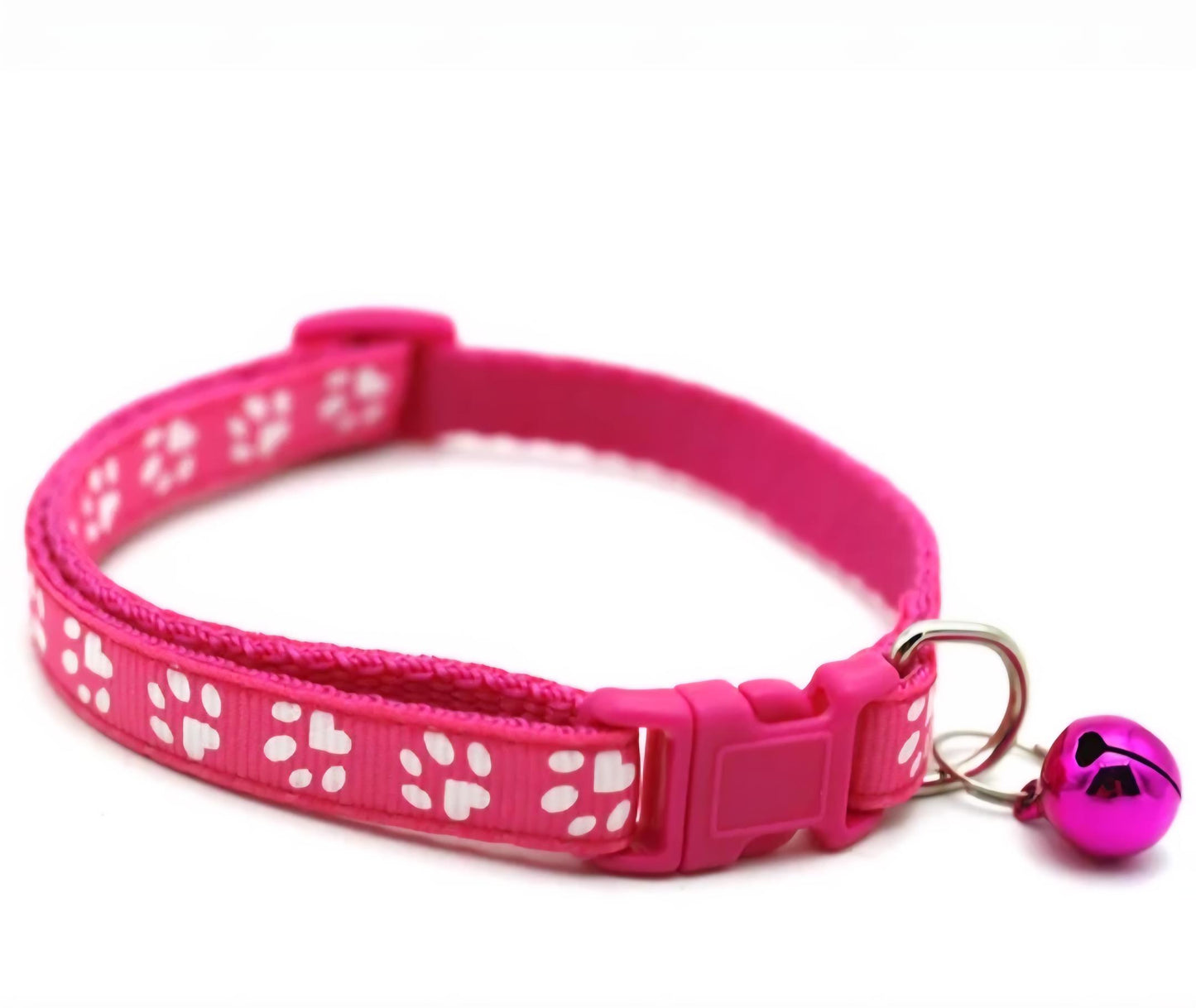 Cat & Puppy Paw Print Collar with Bell – 15 Colours