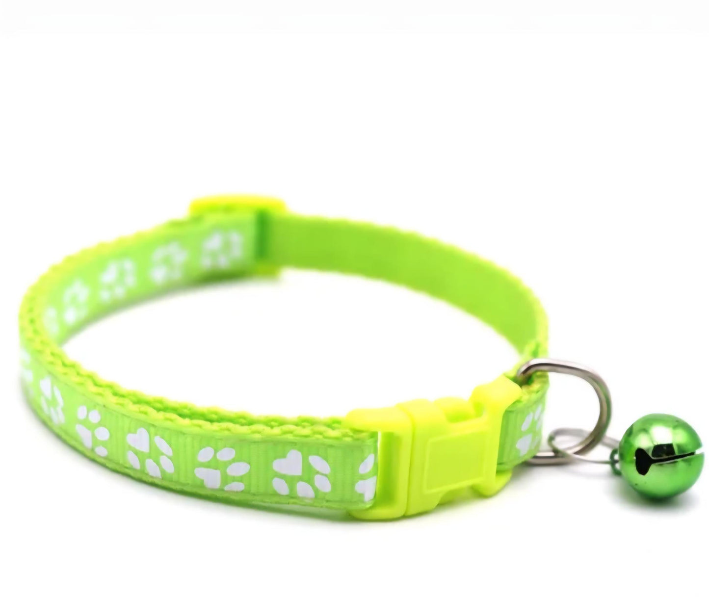 Cat & Puppy Paw Print Collar with Bell – 15 Colours