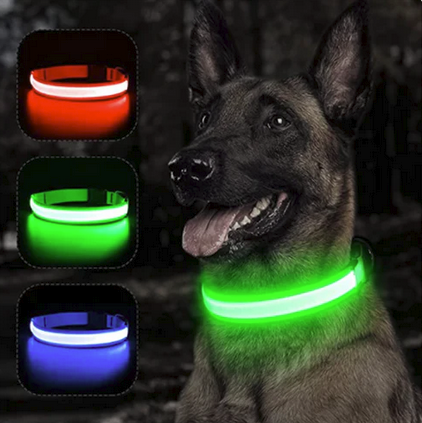 USB Rechargeable LED Dog Collar – 7 Colours, 3 Light Modes