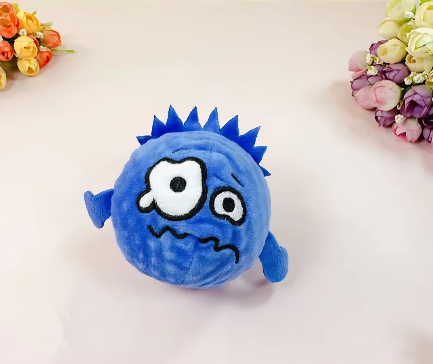 Wacky Emoji Plush Squeaky Dog Ball