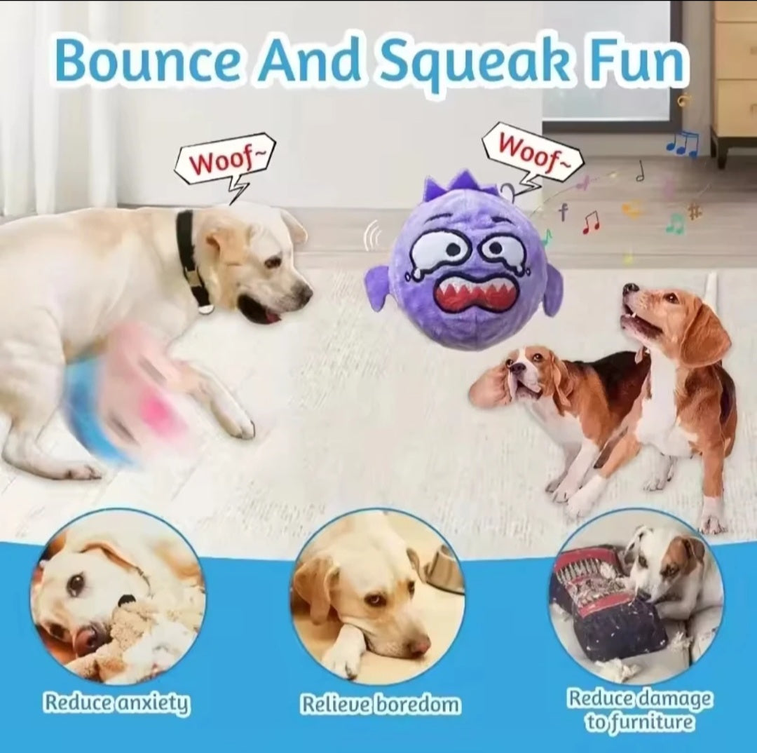 Wacky Emoji Plush Squeaky Dog Ball