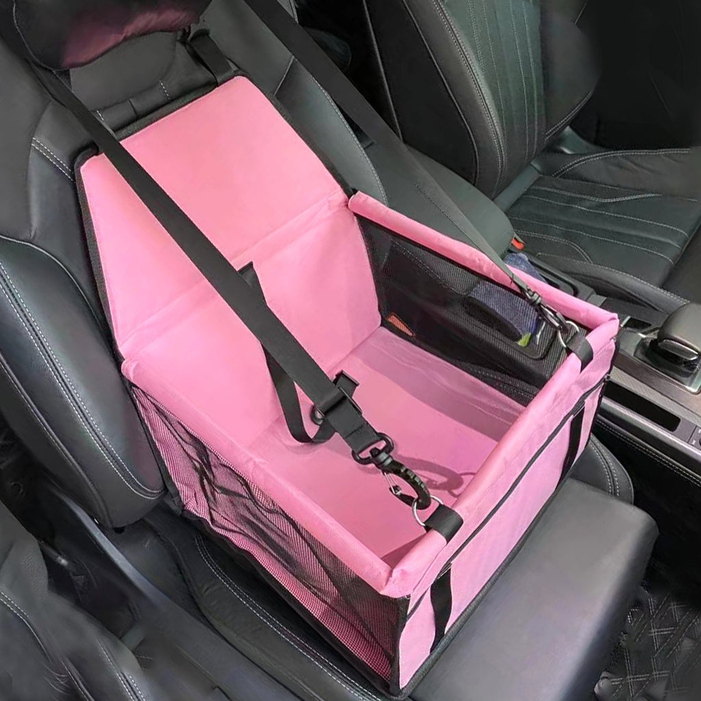 NNEDSZ Black and pink Portable Pet Car Seat for Dogs and Cats - Adjustable Car Seat Cover, Pet Travel Car Carrier with Safety Belt-0