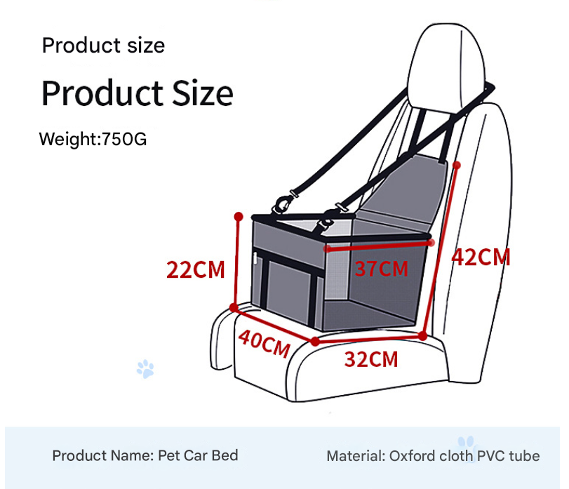 NNEDSZ Dark Gray Portable Pet Car Seat for Dogs and Cats - Adjustable Car Seat Cover, Pet Travel Car Carrier with Safety Belt-1