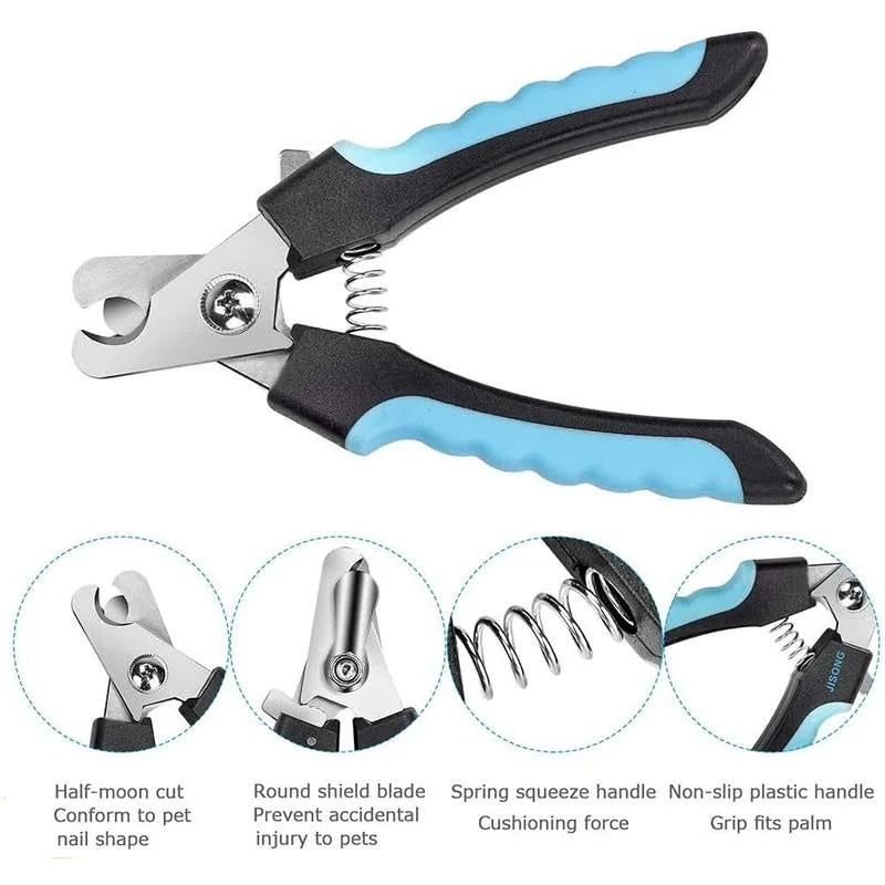 Pet Nail Clipper & File Kit – Spring Loaded with Ergonomic Grip