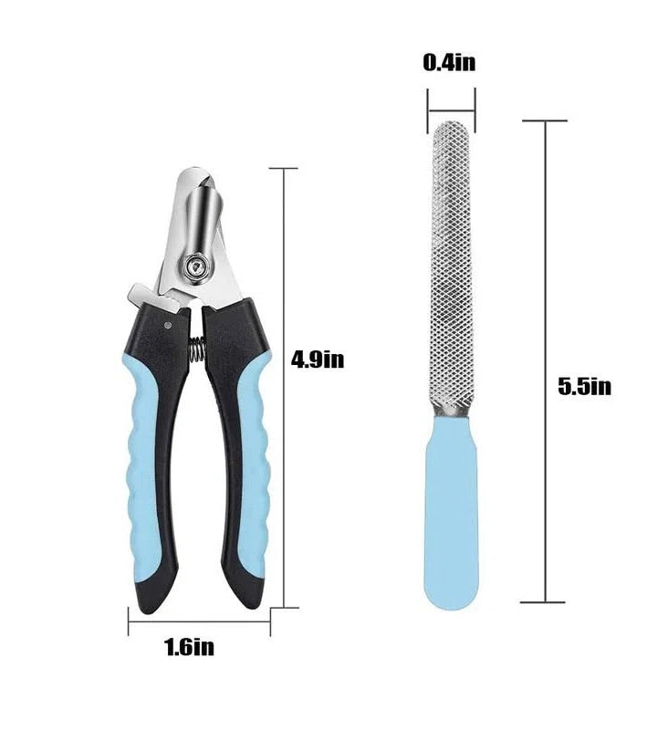 Pet Nail Clipper & File Kit – Spring Loaded with Ergonomic Grip